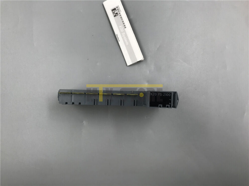 B&R X20 PS 2100 power supply module, industrial automation part, gray and gold connectors, Deutsch label, automation parts
