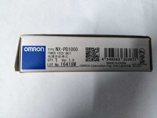 Omron NX-PD1000 Power Feed Unit box, with product details and specifications.