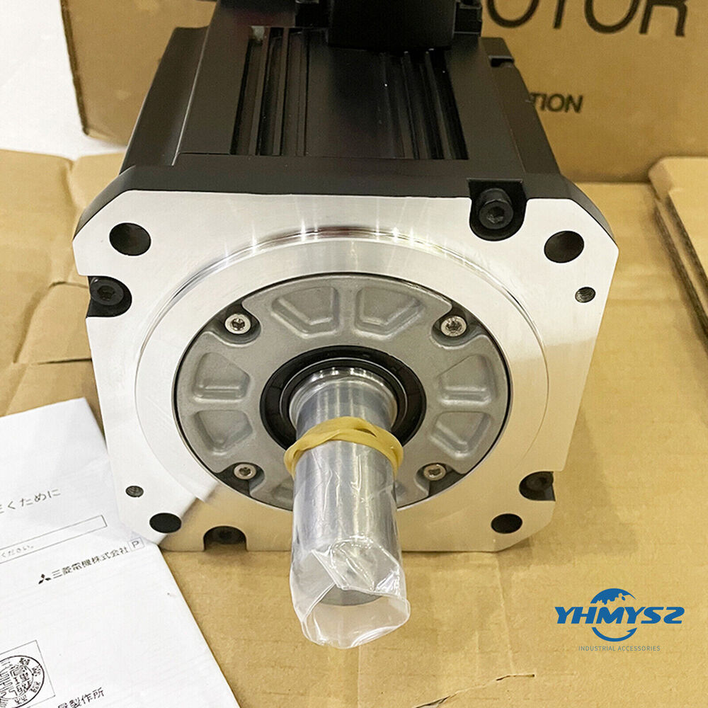 Mitsubishi HF154BS-A48 Servo Motor, black and silver housing with protective wrapping, YHMYS2 Industrial Accessories