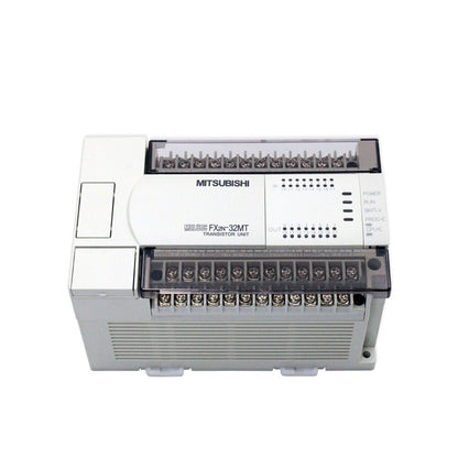 Mitsubishi FX2N-32MT PLC module, new in box, white industrial automation part.