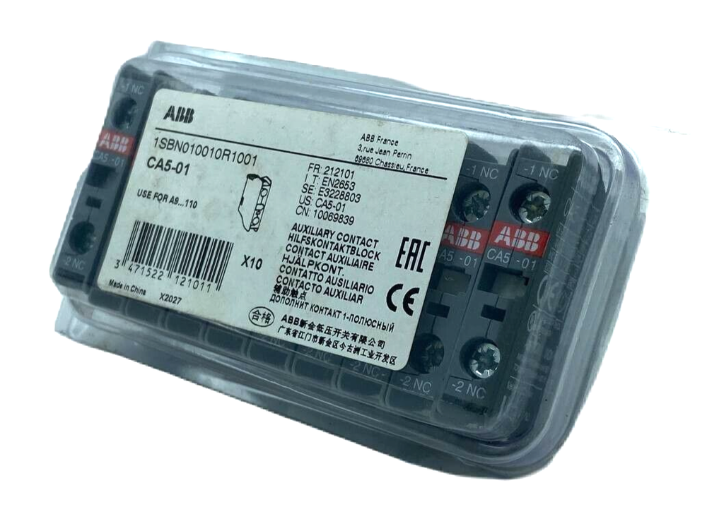 ABB CA5-01 Auxiliary Contact Block, PLC Module, 10 pcs/box, Industrial Automation Component