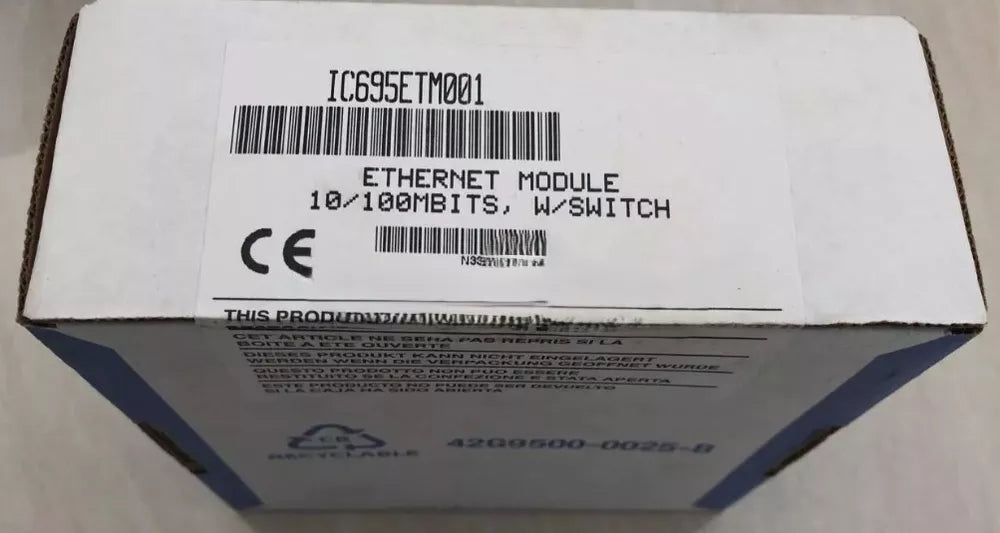 FANUC IC695ETM001 Ethernet Module box. 10/100Mbits with switch, new part for industrial automation.