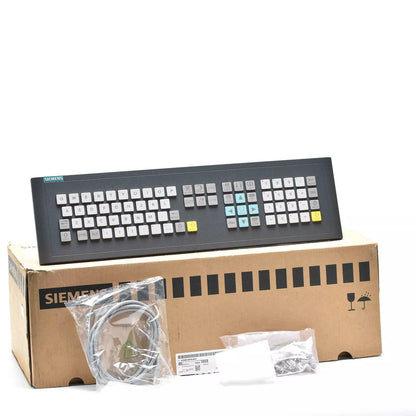 Siemens SINUMERIK CNC keyboard 6FC5203-0AF20-0AA1, black keyboard with white keys, for CNC machine control.