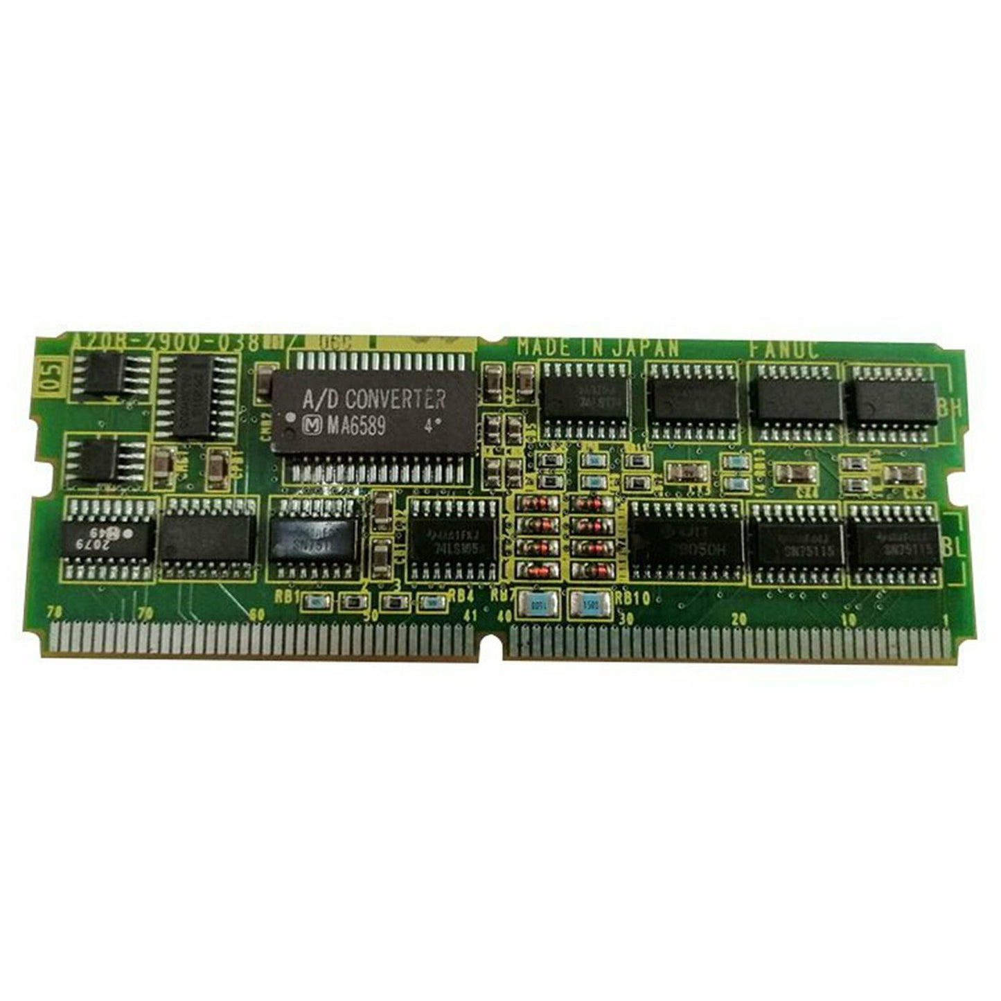 FANUC A20B-2900-0380 PLC circuit board with A/D converter, Made in Japan. Industrial automation part.