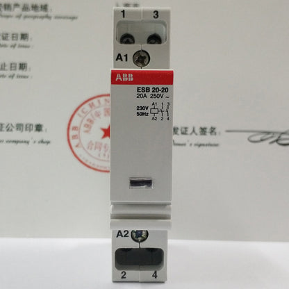 ABB ESB20-20 Installation Contactor, white and gray HMI component. Industrial automation parts.