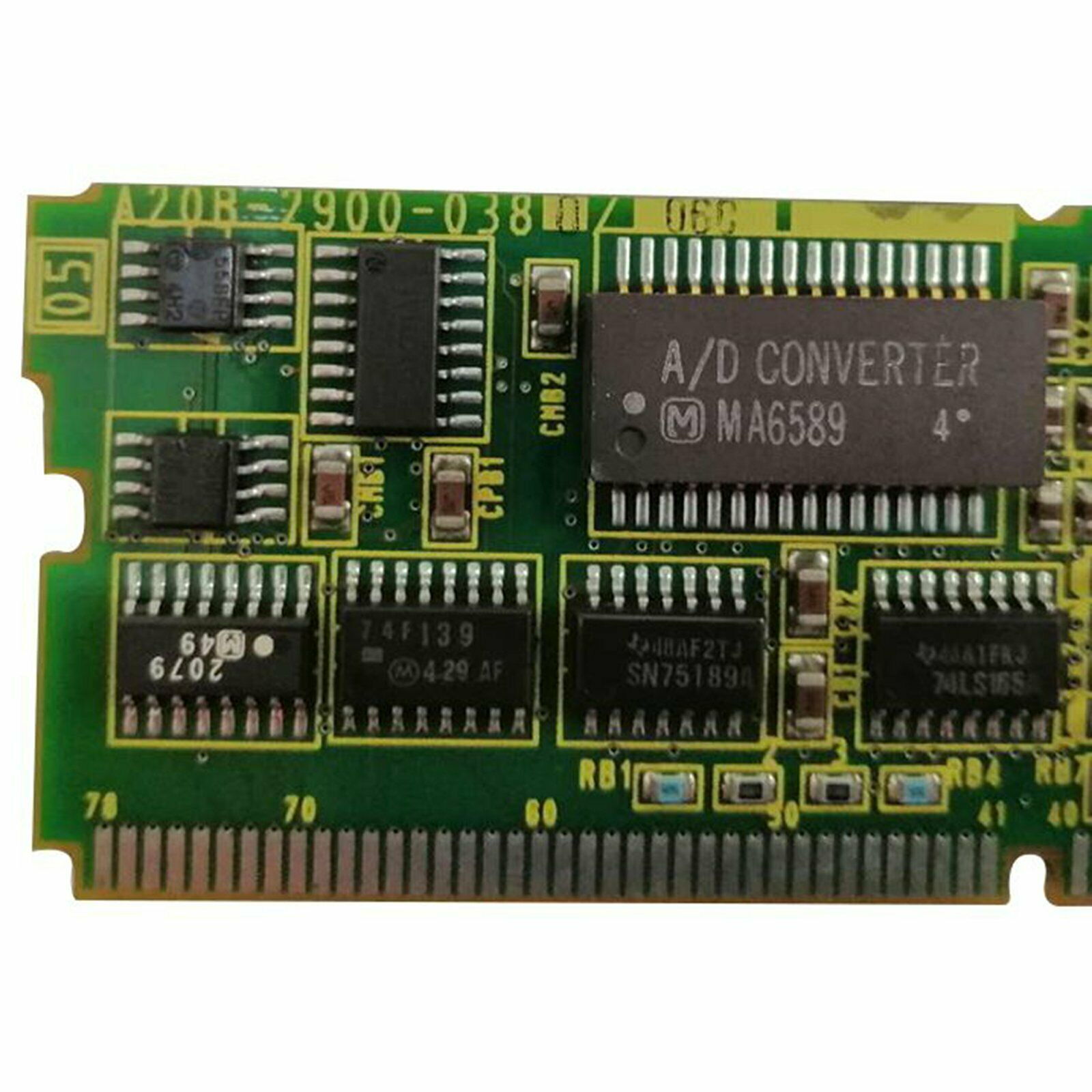 FANUC A20B-2900-0380 circuit board with A/D converter, PLC module for industrial automation.