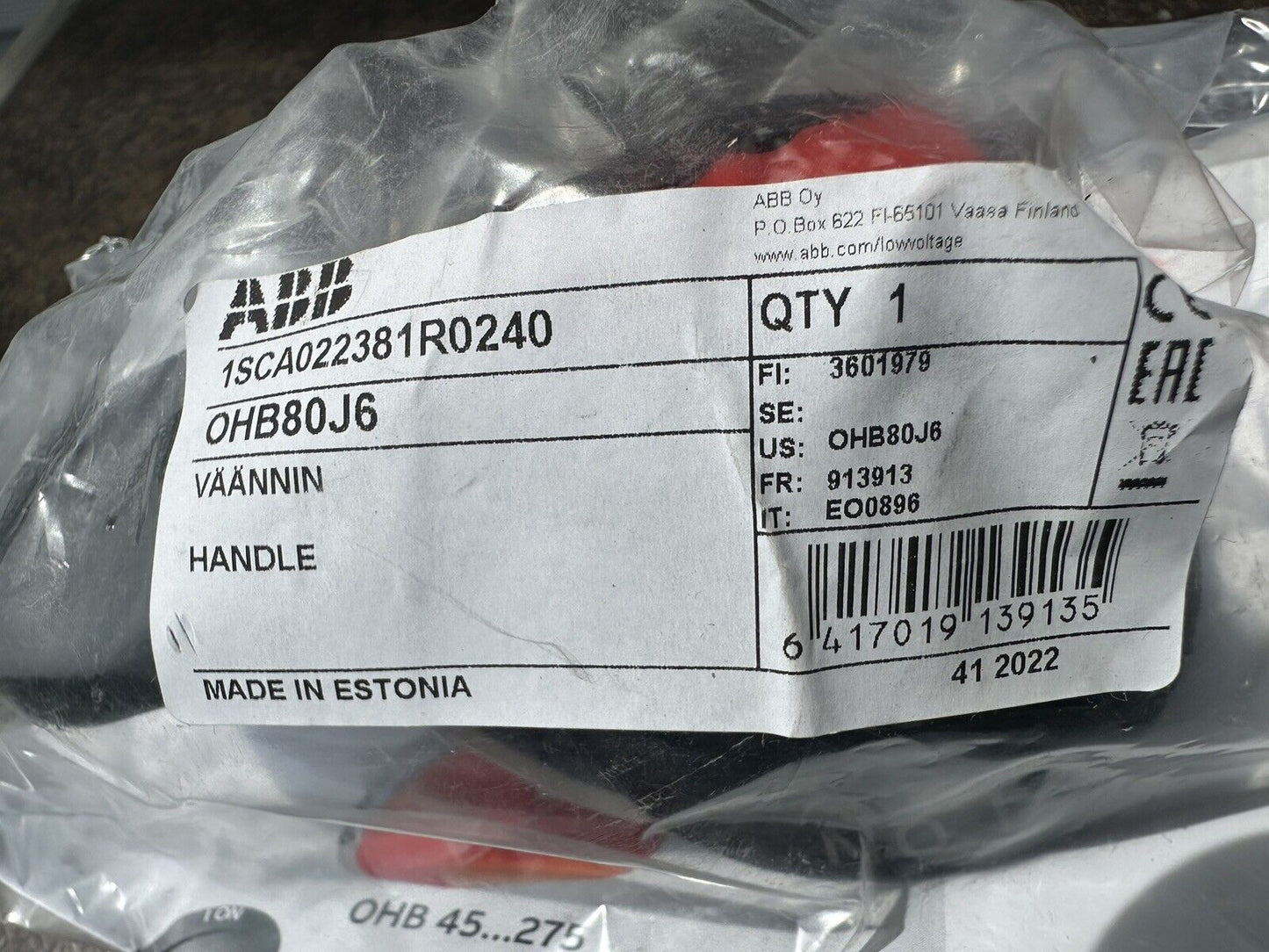 ABB OHB80J6 Pistol Handle, industrial automation part, new from Estonia