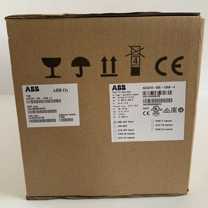 ABB ACS310-03E-13A8-4 Inverter Drive box with product information labels, new in box