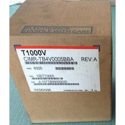 Yaskawa Inverter CIMR-TB4V0005BBA in a cardboard box, electronics handle with care