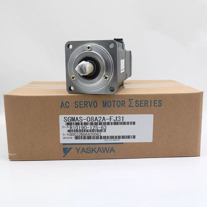 YASKAWA SGMAS-08A2A-FJ31 AC Servo Motor on Box, industrial automation component