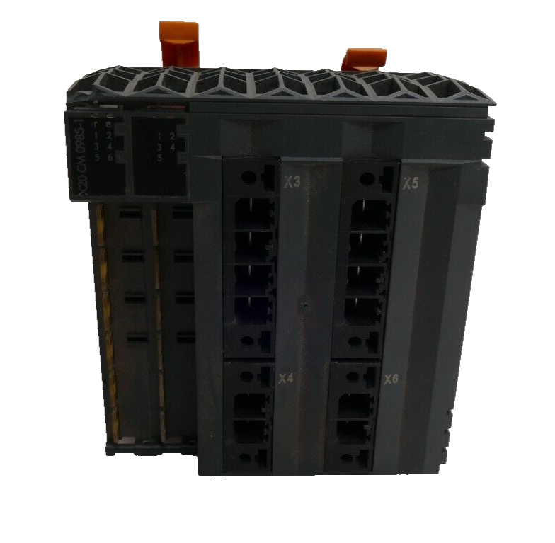 B&R X20CM0985-1 Motion Controller Module, black and grey with X3, X4, X5, X6 ports. X20 CM 0985-1 visible.