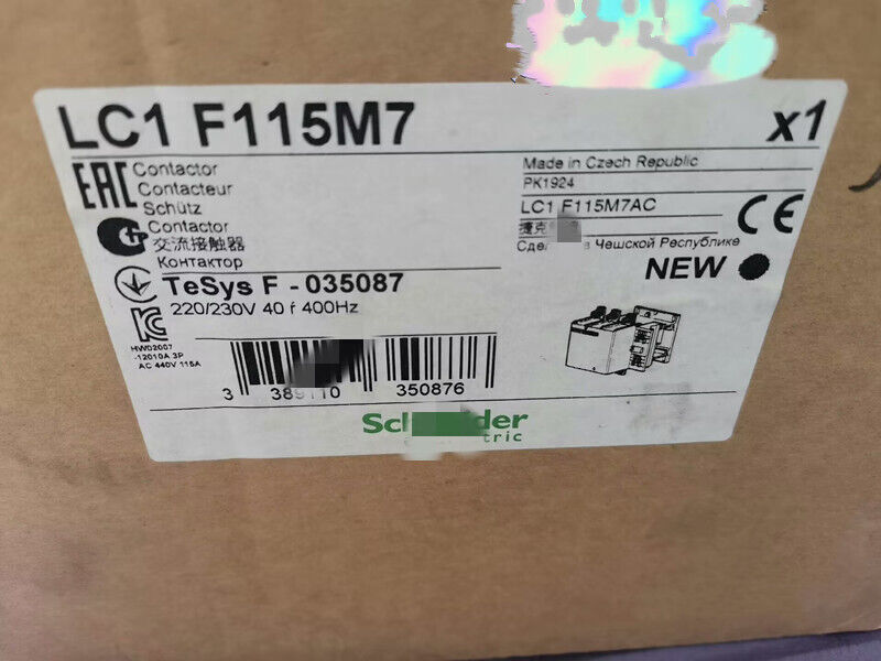 Schneider Electric LC1 F115M7 Contactor, industrial automation part, NEW condition, Czech Republic made.