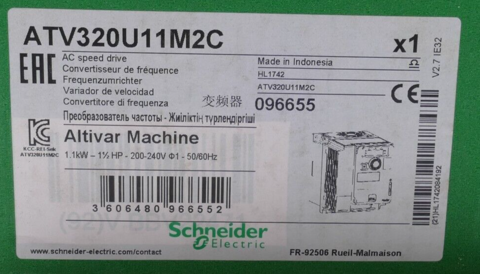 Schneider Altivar Machine ATV320U11M2C Frequency Inverter 096655-