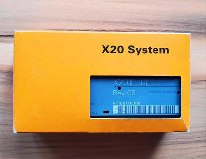 B&R X20 System Communication Interface Module X20IF10E1-1, Made in Austria, A71D0176398, orange box.