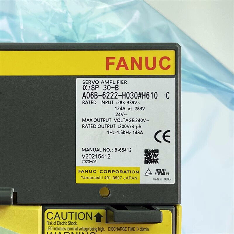 FANUC A06B-6222-H030#H610 Servo Amplifier, industrial automation part, with product label showing specifications.