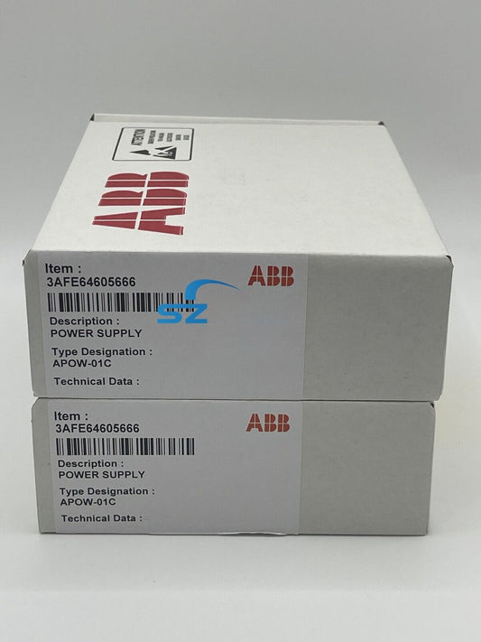 ABB APOW-01C power supply box, new in box. Item number 3AFE64605666. Industrial automation part.