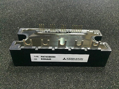 Mitsubishi PM75CBS060 power module, black and silver, new industrial automation component.