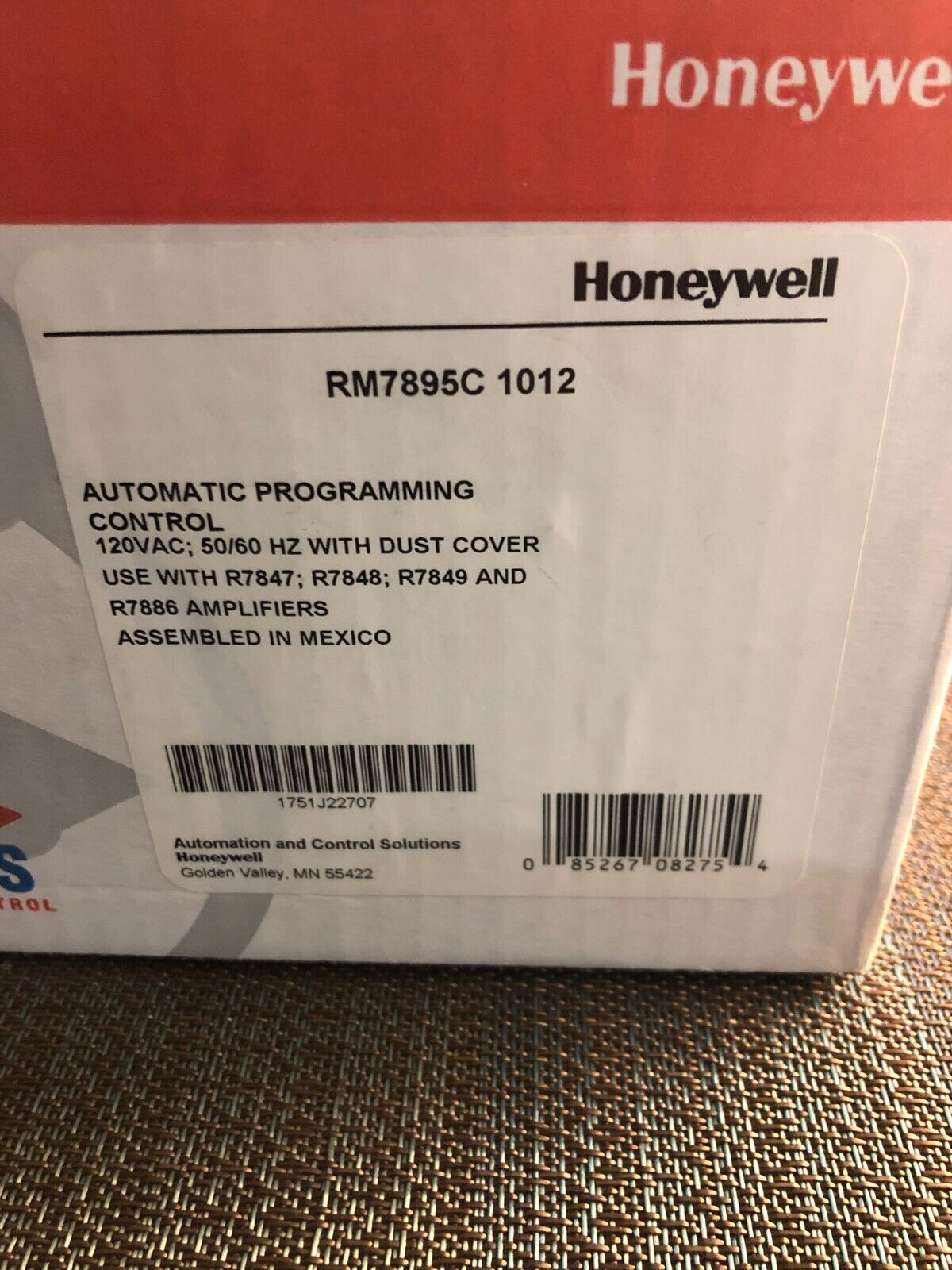 Honeywell RM7895C1012 Burner Control NEW! RM7895C 1012