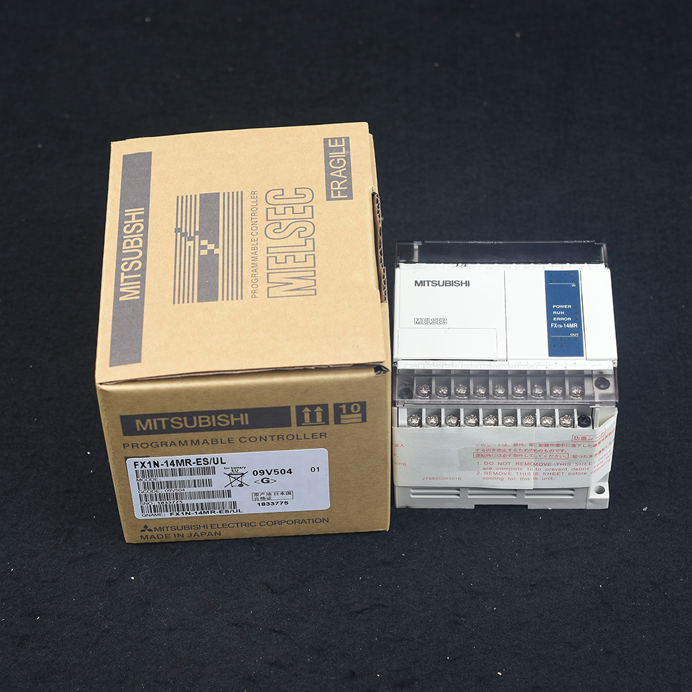 Mitsubishi FX1N-14MR-ES/UL Programmable Controller in box, industrial automation PLC.