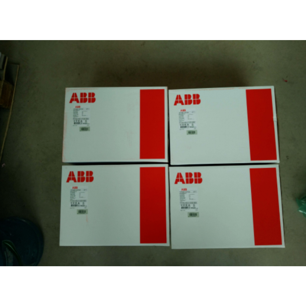 ABB PSTX45-600-70 Soft Starter Boxes in white packaging with red stripe, PLC module