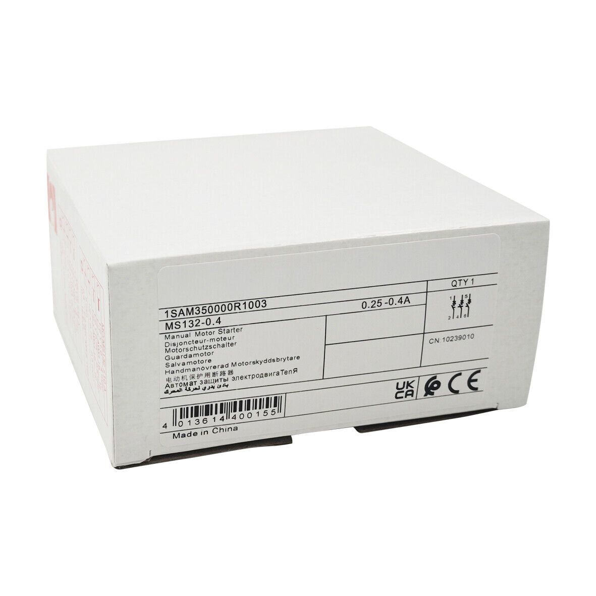 Motor | ABB | MS132-0.4 manual motor starter 0.25-0.4A Motor circuit breaker