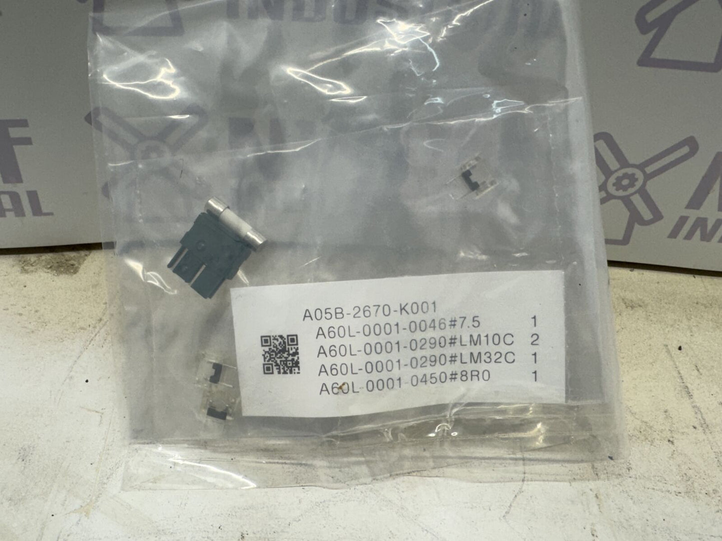 FANUC A05B-2670-K001 industrial screen component with label showing part numbers
