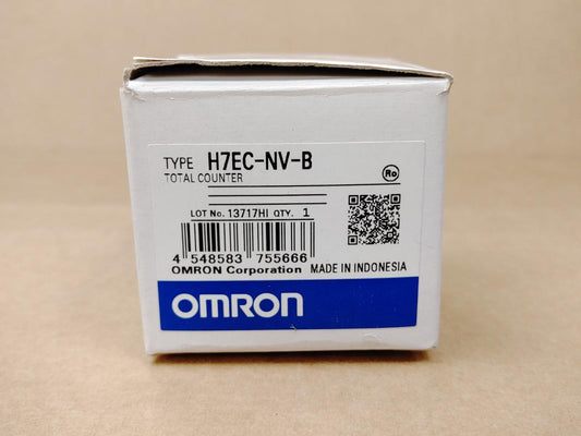 Omron H7EC-NV-B Total Counter, white box with blue label, industrial automation part, Made in Indonesia