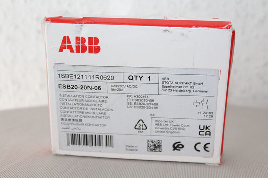 ABB ESB20-20N-06 Installation Protector, White, New, VAT Invoice, Industrial automation part