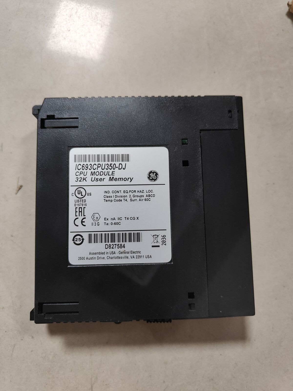 FANUC IC693CPU350-DJ CPU Module, 32K User Memory, General Electric PLC part, industrial automation component.