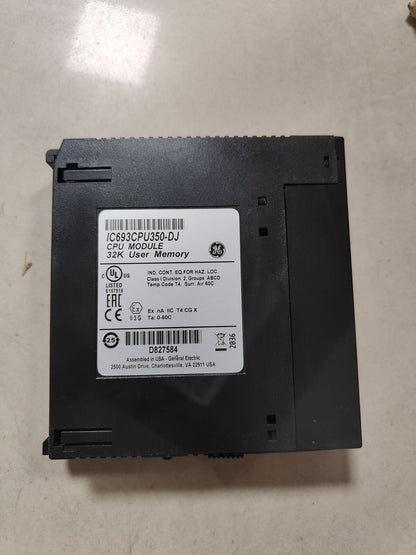 FANUC IC693CPU350-DJ CPU Module, 32K User Memory, General Electric PLC part, industrial automation component.