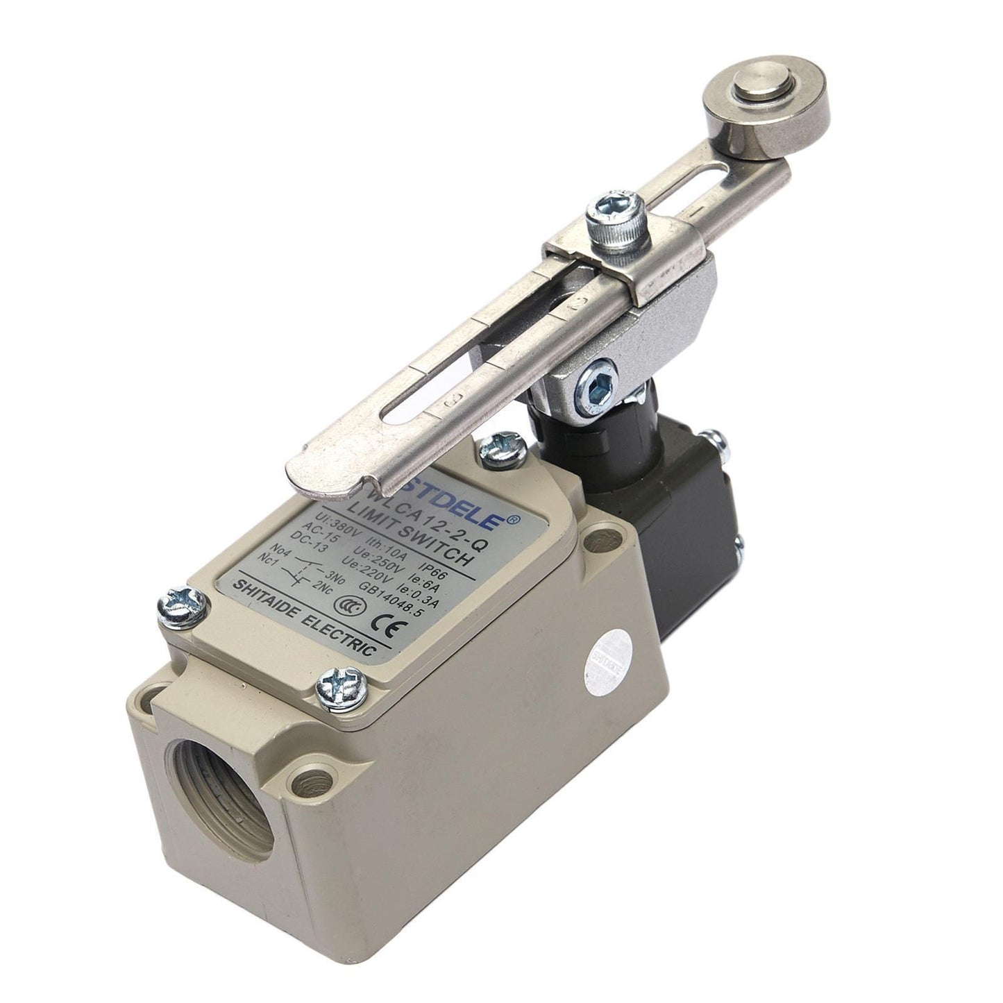 Shitaide Electric WLCA12-2-Q limit switch with lever roller arm, for industrial automation.
