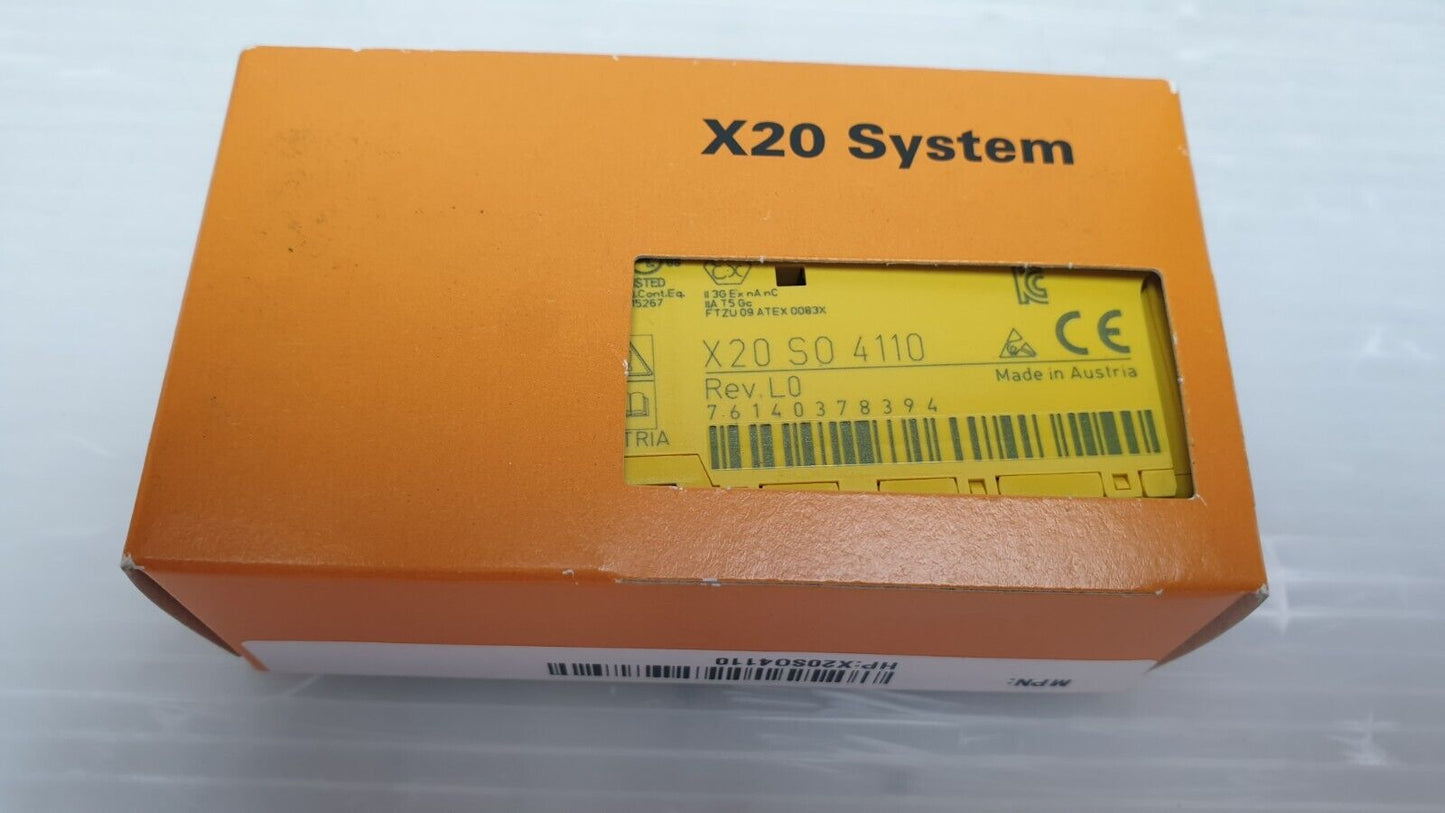 B&R X20 SO 4110 Safety Output Module, Rev. L0, new in box, industrial automation part, Made in Austria