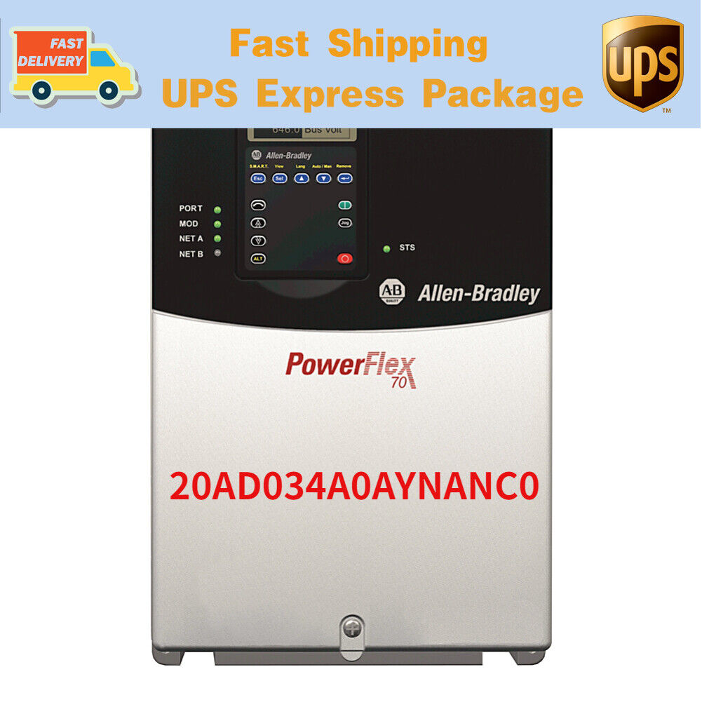 Allen-Bradley PowerFlex 70 AC Drive, 20AD034A0AYNANC0, 34A, industrial motor control, UPS fast shipping