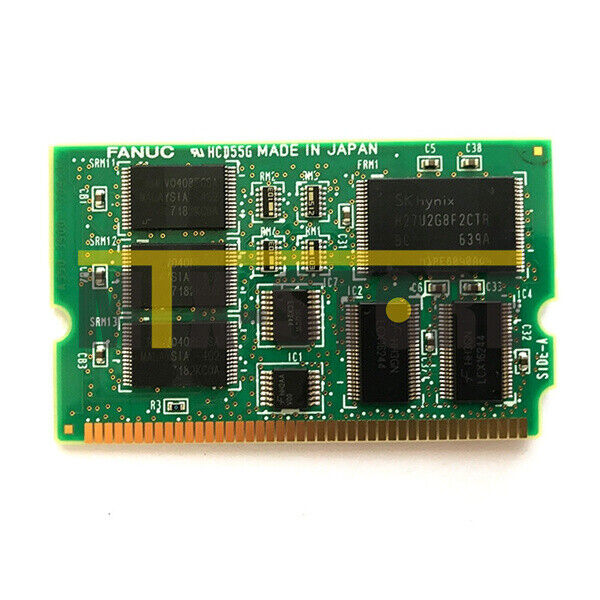 FANUC HCD55G circuit board made in Japan. Green PCB with gold connectors for industrial automation.