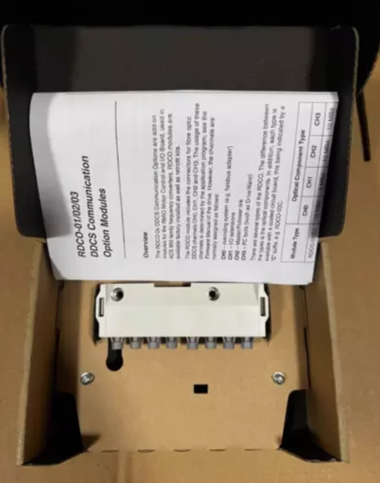 ABB RDCO-01/02/03 DDCS Communication Option Module in box. PLC part for industrial automation.