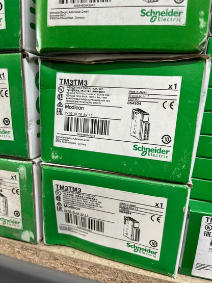 Schneider Electric TM3TM3 Temperature Input Module, PLC module, green box.