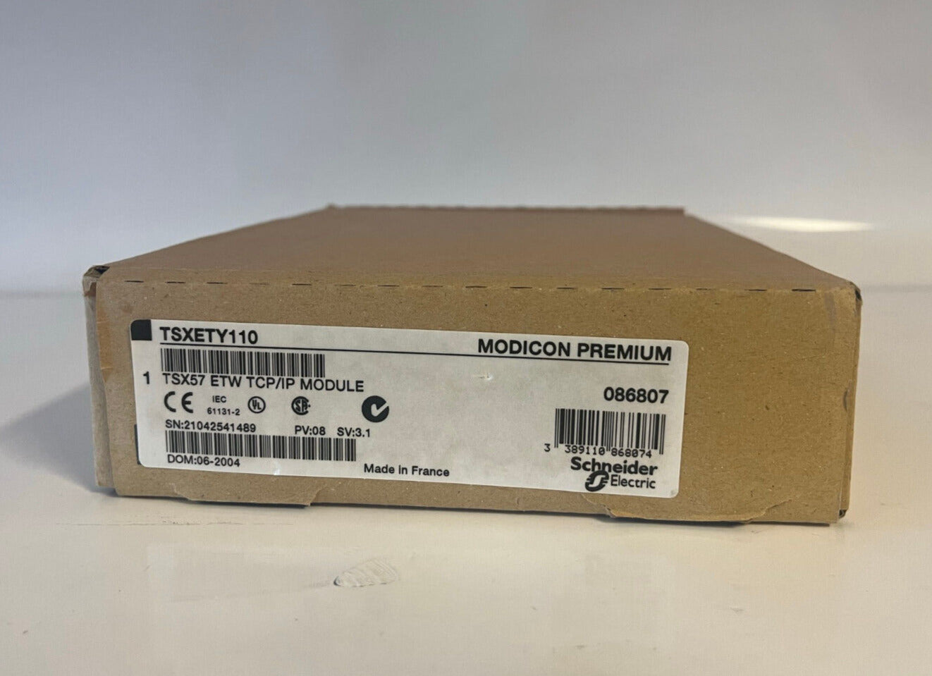 Schneider Electric TSXETY110 Ethernet Module box, Modicon Premium series, new PLC part.