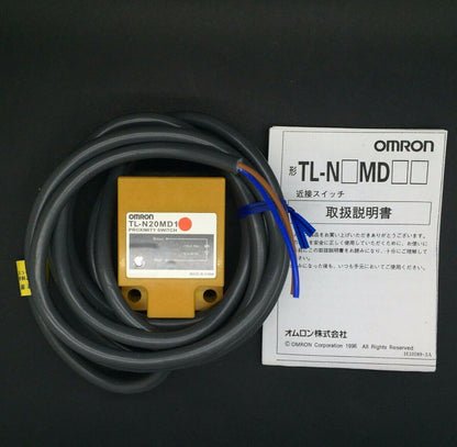 Omron TL-N20MD1 Proximity Switch with instructions, new industrial sensor. Includes wiring diagram.