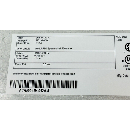 PLC | ABB | ACH550-UH-012A-4 ABB AC Drive Brand New in Box