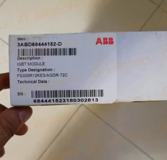 ABB FS300R12KE3/AGDR-72C IGBT Module, New, with product details and barcode label.