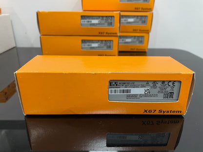 B&R X67DM1321.L12 digital mixed module, new in box, featuring model information and certifications