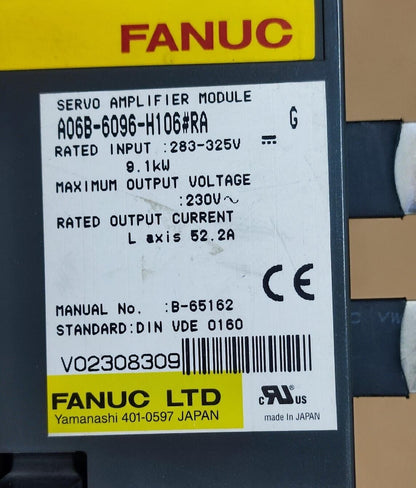 FANUC A06B-6096-H106#RA Servo Amplifier Module, product details, close-up.
