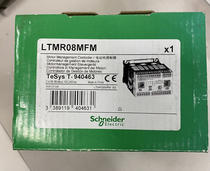 Schneider Electric LTMR08MFM Motor Management Controller in green box, new industrial automation component.