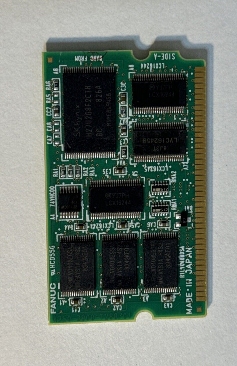 FANUC A20B-3900-0282 circuit board, green PCB with multiple chips, Made in Japan industrial automation part