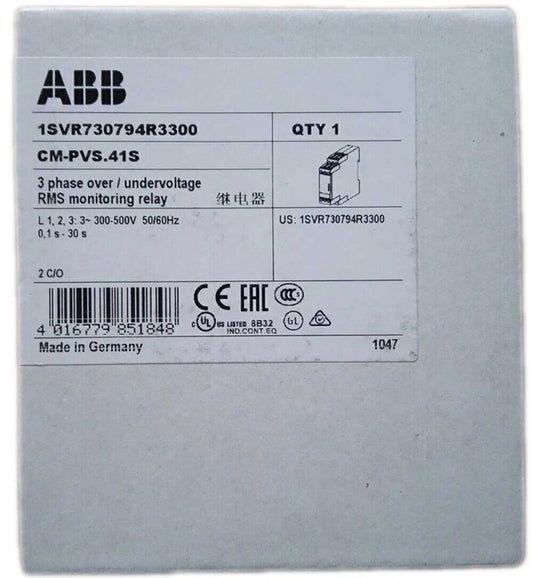 ABB CM-PVS.41S Monitor, 3-phase over/undervoltage RMS monitoring relay, QTY 1, Made in Germany