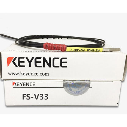 Keyence FS-V33 Fiber Optic Sensor in box, industrial automation sensor, new condition.
