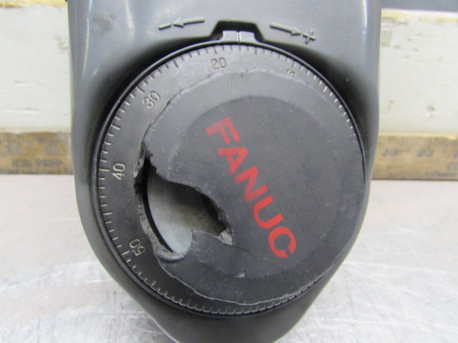 Fanuc Teach Pendant control knob with red FANUC logo, industrial automation part