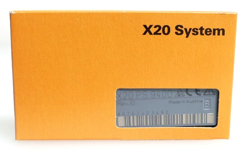 B&R X20 PS 9400 Power Supply Module in original packaging, featuring the X20 System label.