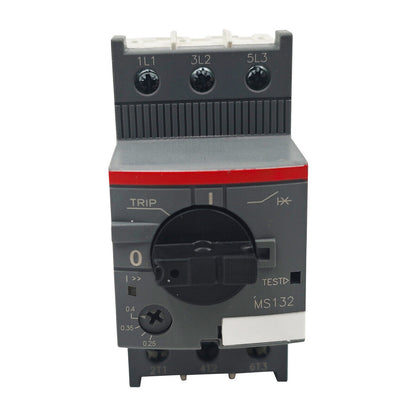 ABB MS132-0.4 manual motor starter, gray with red stripe, 0.25-0.4A circuit breaker