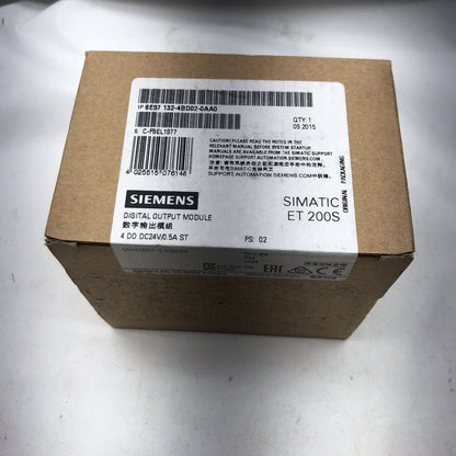 Siemens SIMATIC ET 200S Digital Output Module, 6ES7 132-4BD02-0AA0, 4 DO, 24V, Packaging